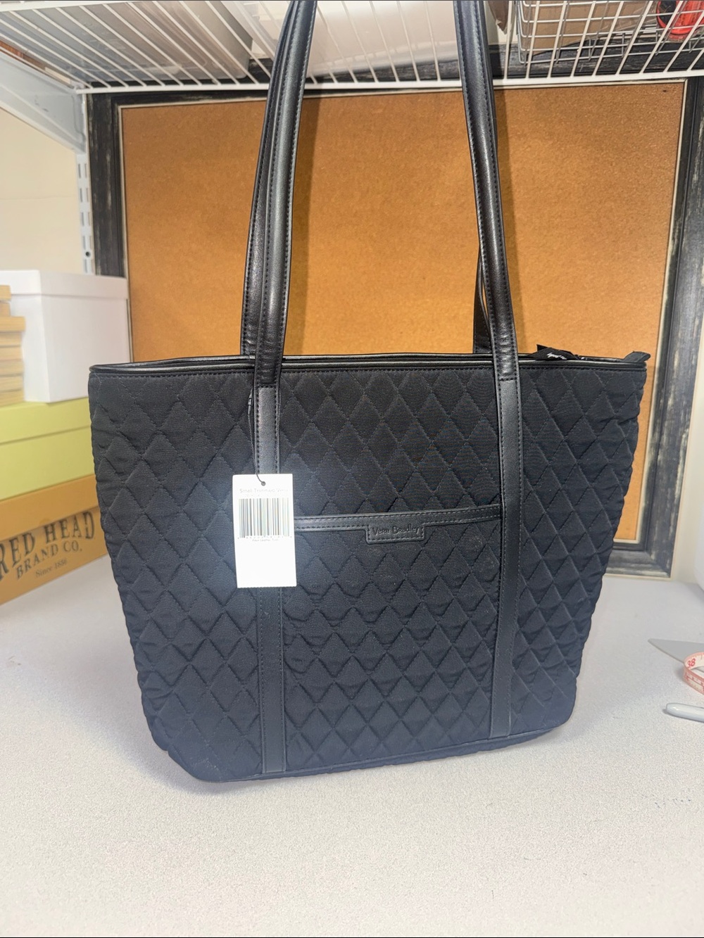 Vera Bradley small trimmed solid black tote bag